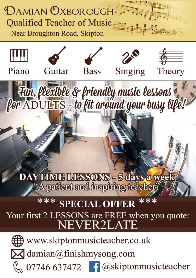 Update: Regular & One-Off Lesson Slots - Damian Oxborough: Skipton ...