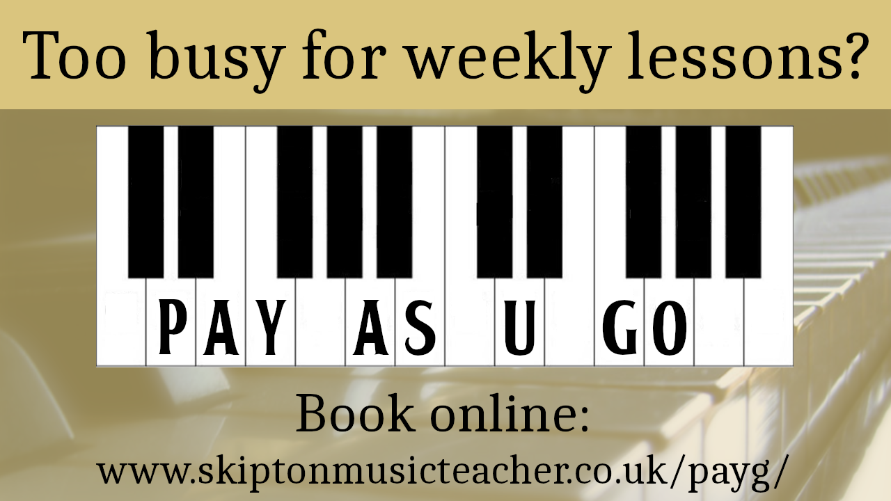 ‘Pay As You Go’ Piano, Guitar, Singing! Damian Oxborough Skipton