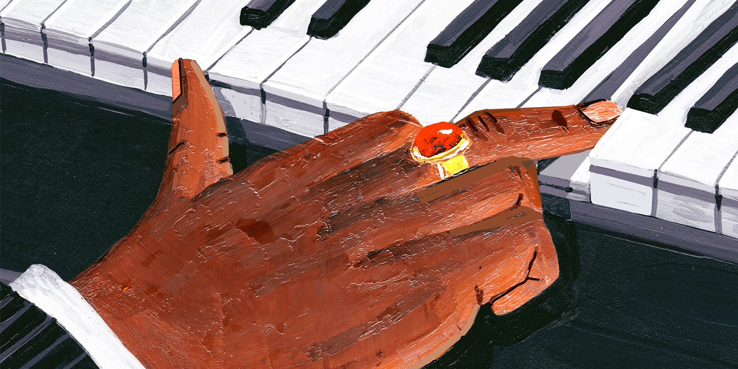 Finger playing piano